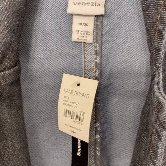 Venezia By Lane Bryant Denim Blazer Jacket Size 18/20  Blue Denim - Picture 3 of 6